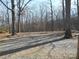 Gravel side yard with mature trees and a wooded area at 3935 Tower Rd, Maiden, NC 28650