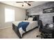 Bedroom with a modern desk and brick feature wall at 5063 Gribble Ln, Lancaster, SC 29720