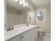 Bathroom featuring double sink vanity with modern fixtures and a large mirror at 901 Wyke Rd, Shelby, NC 28150