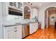 Kitchen sink with granite countertops, white cabinetry and stainless steel appliances at 105 Plantation Ct, Shelby, NC 28150