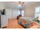 This main bedroom is large with a colorful bed spread and 3 closets at 105 Plantation Ct, Shelby, NC 28150