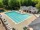 Overhead view of the community pool featuring lounge chairs, tables, and a covered area for relaxation at 1806 Grayscroft Dr, Waxhaw, NC 28173