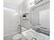 Modern bathroom featuring shower over tub, floating shelves, subway tile, and modern vanity at 209 Chesterfield Canal None, Fort Mill, SC 29708