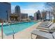 Inviting rooftop pool with ample lounge seating, providing a perfect oasis with impressive cityscape backdrop at 210 N Church St # 2411, Charlotte, NC 28202