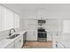 Modern kitchen with stainless steel appliances, white cabinets, and marble countertops at 2100 St Paul St, Charlotte, NC 28216