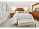 Elegant bedroom with a wood headboard, plush bedding, and matching nightstands at 2710 Redbud Ln, Fort Mill, SC 29715