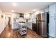 Updated kitchen featuring gray cabinets, stainless steel appliances, and a granite countertop at 2745 33Rd Ne Ave, Hickory, NC 28601