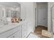 Modern bathroom with double vanity and large shower at 3089 Virginia Trail Ct, Fort Mill, SC 29715