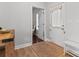 Hallway featuring hardwood floors and neutral paint at 309 Lloyd St, Salisbury, NC 28144