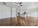 Spacious living room with hardwood floors and a ceiling fan at 3915 Allenby Pl, Monroe, NC 28110