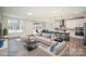 Open-concept living space with a modern kitchen, dining area, and stylish furniture at 4605 Western Union School Rd, Waxhaw, NC 28173
