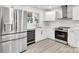 Modern kitchen with stainless steel appliances and white cabinets at 6309 Spring Garden Ln, Charlotte, NC 28213