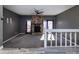 Spacious living room featuring a stone fireplace and a split level at 7912 Charter Oak Ln, Charlotte, NC 28226