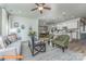 Living room with open floor plan to kitchen and dining area at 1129 Red River Dr, Salisbury, NC 28144