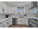 Bright kitchen featuring stainless steel appliances, quartz countertops and white cabinetry at 12325 Parks Farm Ln, Charlotte, NC 28277