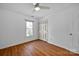 Bedroom with hardwood floors and double doors at 12822 Angel Oak Dr, Huntersville, NC 28078