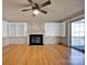 Living room with hardwood floors and fireplace at 12822 Angel Oak Dr, Huntersville, NC 28078