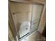 Clean shower with sliding glass doors at 169 Adams Cir, Candor, NC 27229