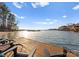 Inviting dock view complete with Adirondack chairs, clear water, and tranquil scenery for relaxation and enjoyment at 17811 Half Moon Ln # E, Cornelius, NC 28031