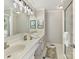 Double vanity bathroom with a large mirror and tiled floor at 2410 Hopecrest Dr, Charlotte, NC 28210