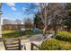 Green backyard featuring a grill, seating, and mature trees, great for outdoor entertaining and relaxing at 2943 Village Center Dr, Dallas, NC 28034