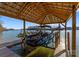 Boat in boathouse over the lake, with lift at 296 Windemere Isle Rd, Statesville, NC 28677