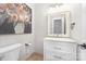 Bathroom with a single sink vanity and white countertop at 3300 Chancellor Ln, Monroe, NC 28110
