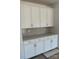 Close up on the kitchen cabinets, countertop, and backsplash at 4122 Eastover Glen Rd # 0316, Charlotte, NC 28269