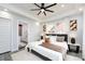 Large main bedroom with a king-size bed and ensuite bathroom at 423 W Bell St, Statesville, NC 28677