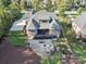 Aerial view of house showcasing backyard patio and landscaping at 7672 Nautical Vw, Denver, NC 28037