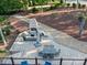 Elevated view of backyard patio with fireplace and seating at 7672 Nautical Vw, Denver, NC 28037