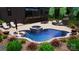 Freeform pool design with spa, tanning ledge, and fire features at 7672 Nautical Vw, Denver, NC 28037