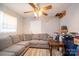 Living room with a large sectional sofa and coffee table at 7716 Elwood Dr, Charlotte, NC 28227