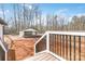 View from deck shows backyard with shed and trees at 108 Vance Allen Ave, Rockwell, NC 28138