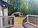 Spacious backyard featuring a detached garage, perfect for storage or workshop space at 108 Vance Allen Ave, Rockwell, NC 28138