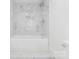 Clean bathroom with marble shower and hexagon tile floor at 108 Vance Allen Ave, Rockwell, NC 28138