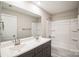 Double vanity bathroom with tub shower combo at 5422 Army Rd, Marshville, NC 28103