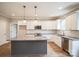 Modern kitchen with white cabinets, granite countertops, and a large island at 5422 Army Rd, Marshville, NC 28103