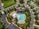 Aerial view of community pool, lounge chairs, and playground at 6029 Landry Ln, Indian Land, SC 29707