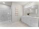Elegant bathroom with double vanity and shower at 806 S Martin Luther King Ave, Salisbury, NC 28144