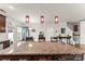 Kitchen island with granite countertop and pendant lighting at 1201 Township Pkwy, Belmont, NC 28012