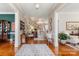 Inviting foyer with hardwood floors and stairway at 1335 E Marion St, Shelby, NC 28150