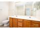 Bathroom features a double vanity, a large mirror, and neutral color palette at 1748 Pergola Pl, Charlotte, NC 28213