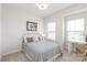 Cozy bedroom featuring natural light, a comfortable bed, decorative pillows, and a dedicated desk area for work or study at 232 Parkwood Ave, Charlotte, NC 28206