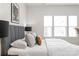 Bright bedroom features lots of natural light and a stylish black and white print at 232 Parkwood Ave, Charlotte, NC 28206