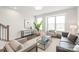 Cozy living room with contemporary furniture, hardwood floors, and lots of natural light at 232 Parkwood Ave, Charlotte, NC 28206