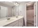 Bathroom with double sink vanity and view of the bathtub and shower combination at 2864 Park Ridge Blvd, Rock Hill, SC 29732