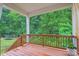 Outdoor deck showcasing wood railings, column supports, and serene wooded views at 2864 Park Ridge Blvd, Rock Hill, SC 29732