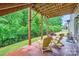 Cozy covered patio with outdoor seating and a view of the lush backyard at 2864 Park Ridge Blvd, Rock Hill, SC 29732