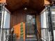 Inviting front entrance with a dark wood ceiling and a stylish black door at 3186 Catawba St, Claremont, NC 28610